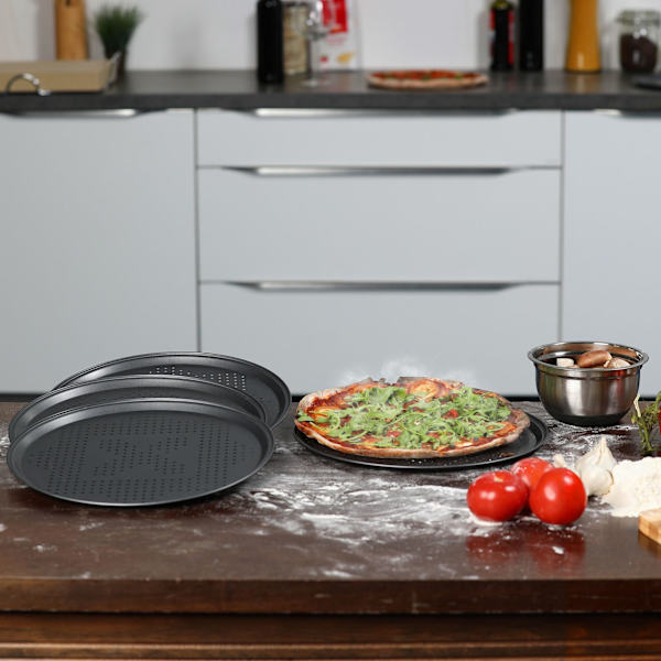 Pizza tallerken perforeret sæt