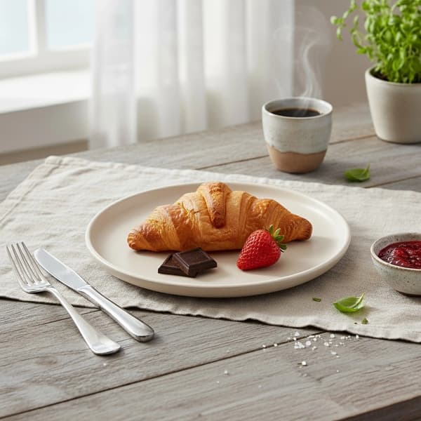 Keramisk desserttallrik, gräddvit, 20,5 cm, diskmaskinssäker