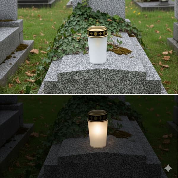 4 säänkestävän LED-hautavalon setti