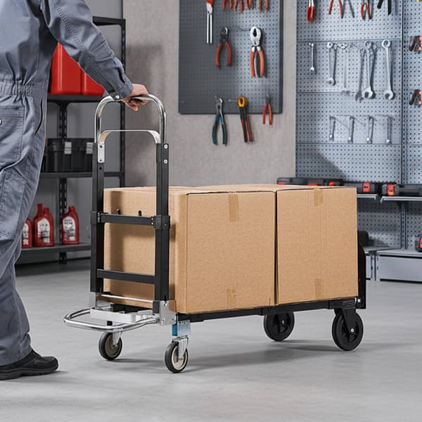 2-i-1 hopfällbar säckvagn, 225 kg, justerbart handtag