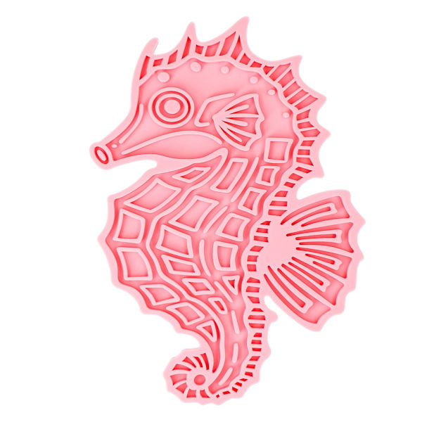 Ät Långsamt Lev Längre Lick Mat Seahorse Roze