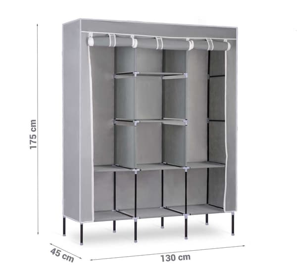 Tekstilgarderobe Massido - Grå