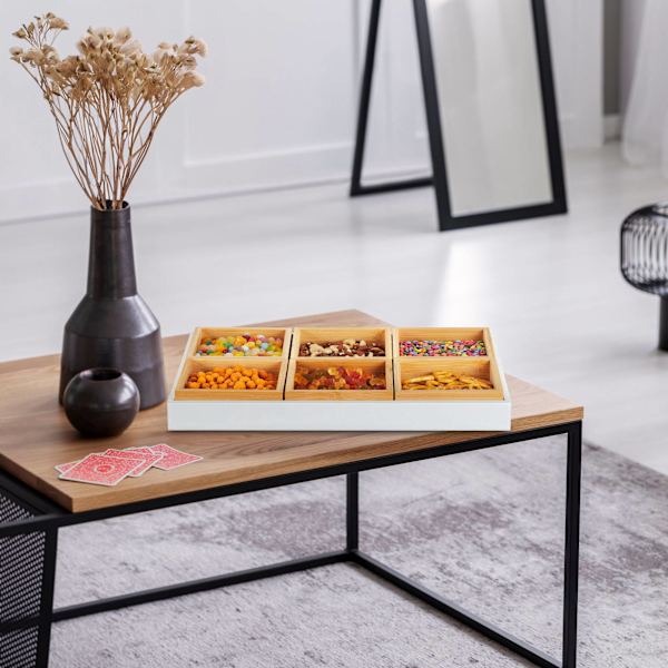 Snackskål med serveringsbricka