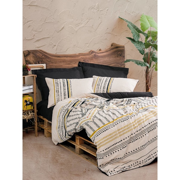 Ranforce Double Quilt Cover Set Elvira - Svart