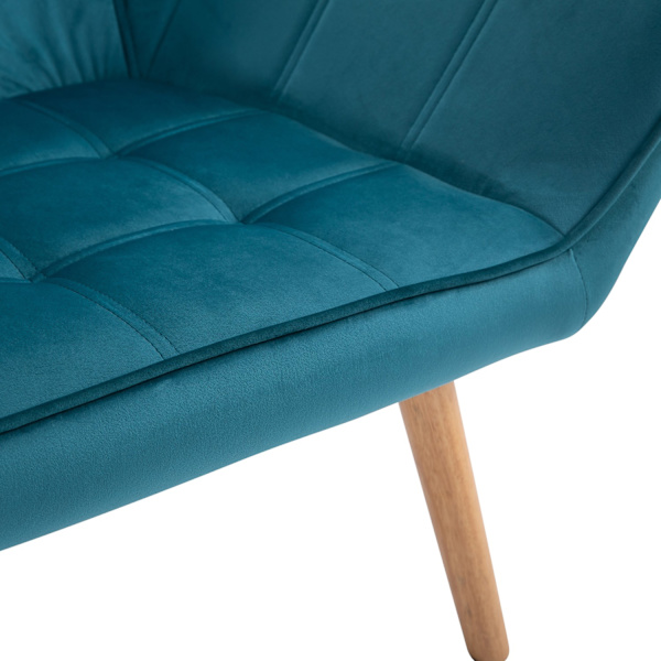 Enkeltlænestol Fløjstol Afslapningsstol, Fløjl, Hævede Ben, Fløjlslignende Polyester, Skandinavisk, Grøn, 64X62X72,5Cm