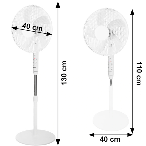 Gulvblæser stående ventilator 45W – 3 tilstande, 5 blade, timer, fjernbetjening
