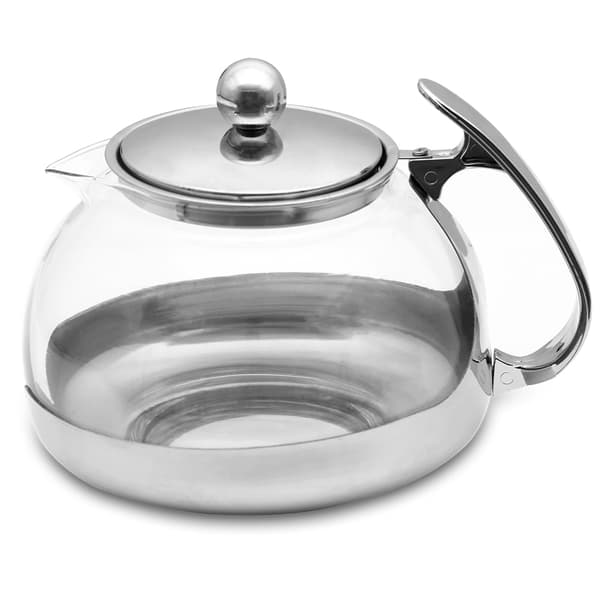 Tekande i glas og rustfrit stål med infuser, 1,2 l