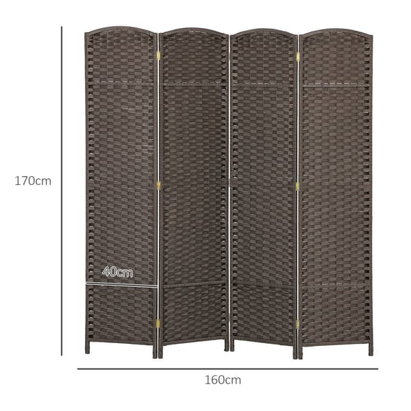 4-panels folde rumdeler, brun, polypropylen