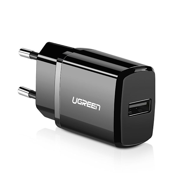 Liten USB 2.1A telefonladdare, svart