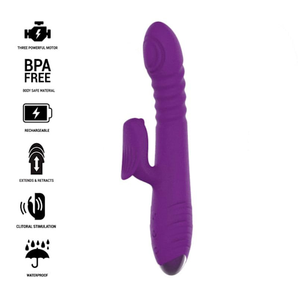 Intens - Iggy multifunktion genopladelig vibrator op og ned med klitorisstimulator lilla