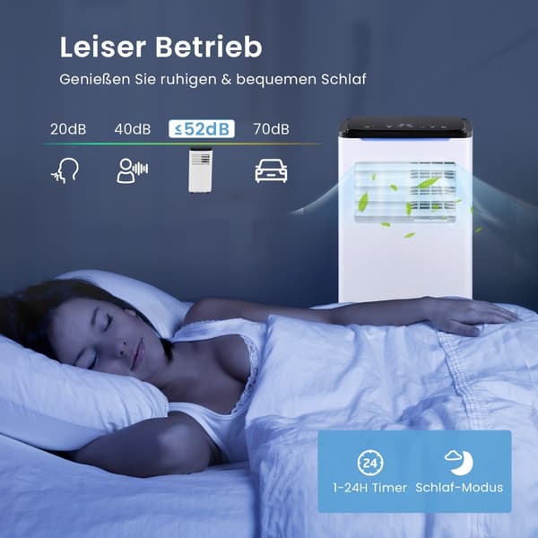 Bärbar luftkonditionering 9000 BTU, 4-i-1, Smart Control