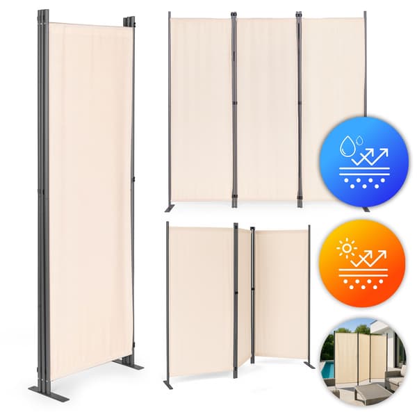 Sammenklappelig 3-panel have- og rumdeler 167x164 cm Beige MultiGarden