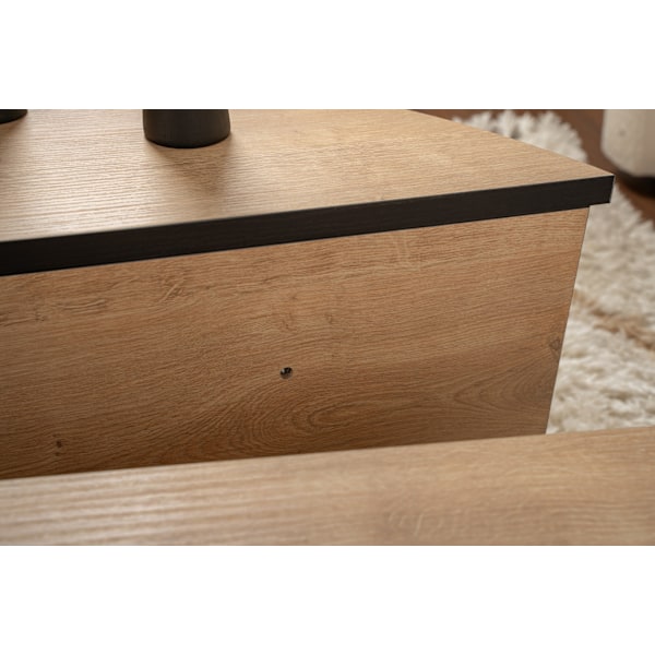 Sofabord Orion - Honey Oak, Sort
