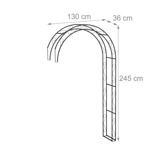 Sort metal havebue – Halv lysthus espalier
