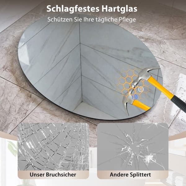 Oval badrumsspegel 70x50 cm, LED, imfri, dimbar