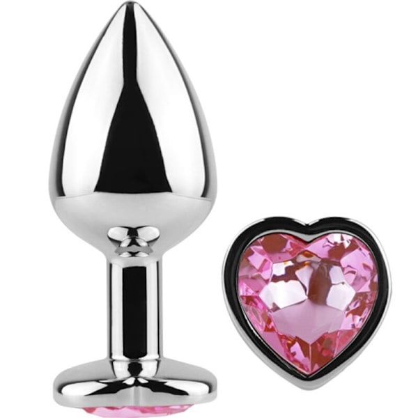Secretplay - Metall Butt Plug Fuchsia Heart Small Storlek 7 Cm