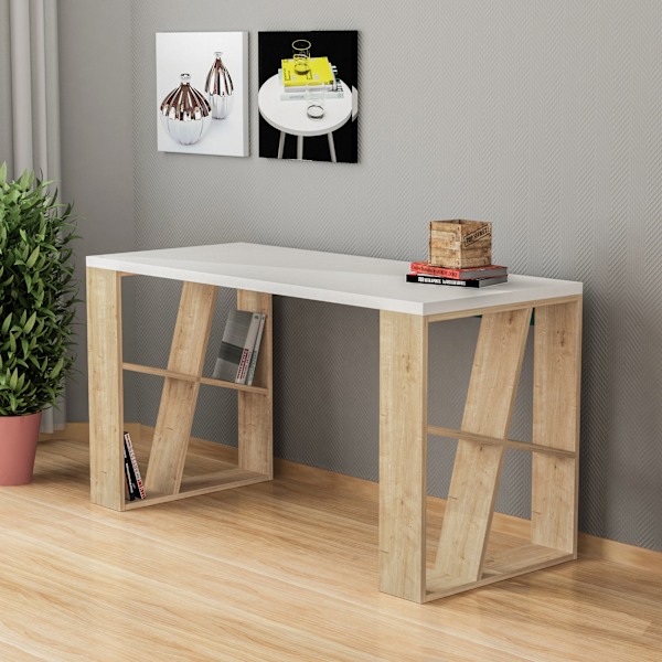 Study Desk Honey - Hvid, Eg