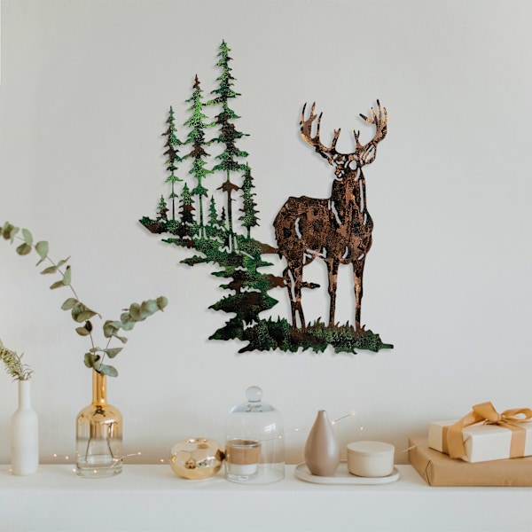 Koristeellinen metalliseinätarvike Deer 2