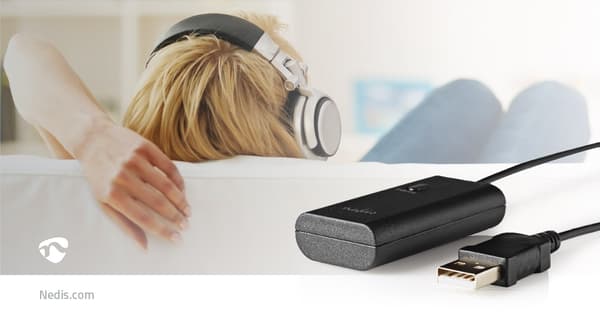 Bluetooth® Transmitter | Tilslutninger indgang: 1x AUX / 1x USB | SBC | Op til 1 enhed | Sort