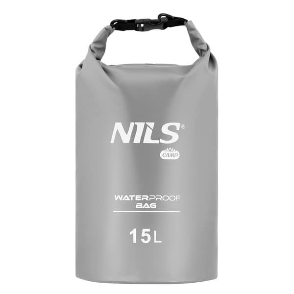 Vedenpitävä harmaa laukku, 15L