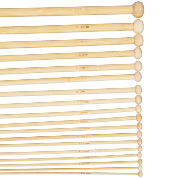 bambu stickor set med 36 delar och påse