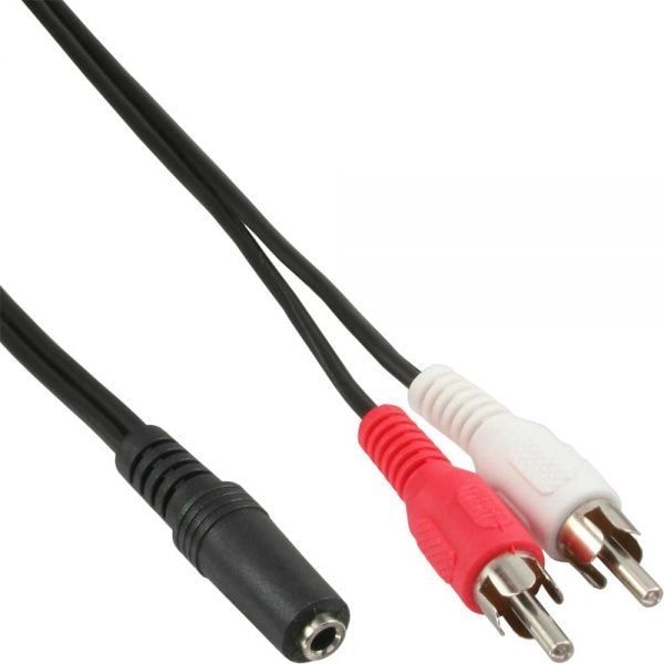 InLine 2 x RCA hane - 3,5 mm hona - kabel, 1,5 m