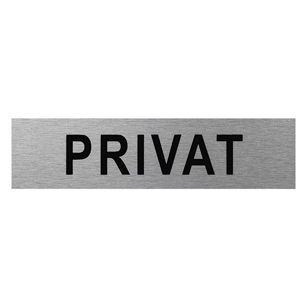 Dörrskylt i aluminium "Privat" 160x40mm