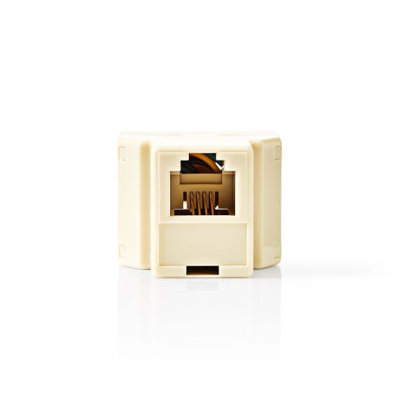 Telecom Wall Box | Tilslutnings Type: RJ11 | RJ11 Hunstik | 2x RJ11 (4/6) Hun | Splitter | ABS | Elfenben
