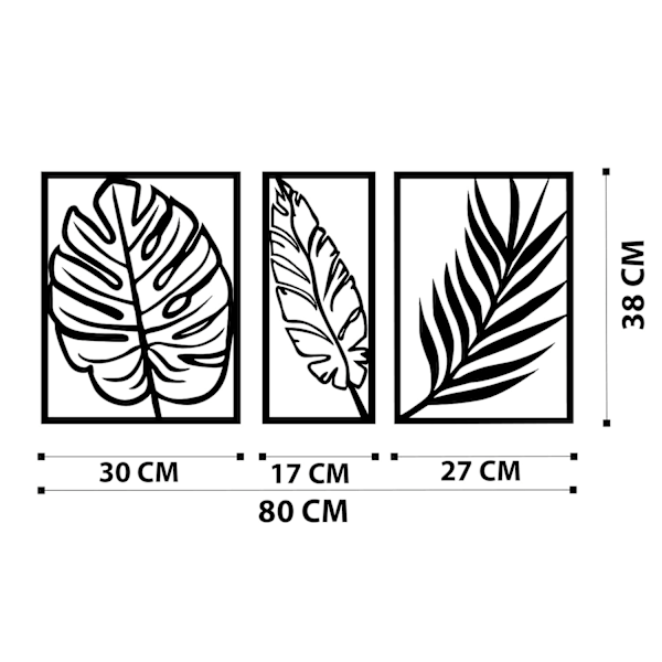 Dekorativt metalvægtilbehør Leaf2 Metaldekor