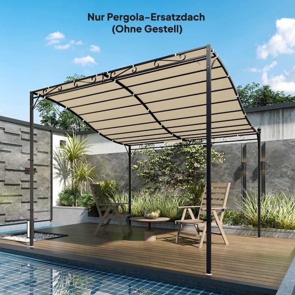 Pergola udskiftningsbaldakin, 3x3m, vandafvisende polyester