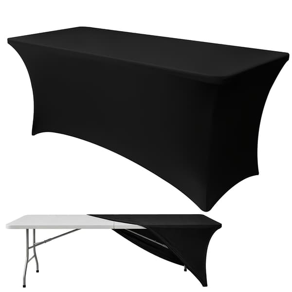 Elastinen musta pöytäliina 180x75 cm
