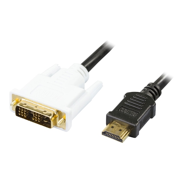 DELTACO - Adapterkabel - enkel länk - HDMI hane till DVI-D hane - 3 m - svart