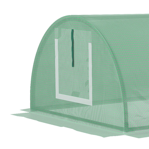 Film Greenhouse Mini Tunneli Kasvihuone Verkkoikkunalla, Uv-Kestävä, Pe-Kalvo, Vihreä, 300X80X45Cm