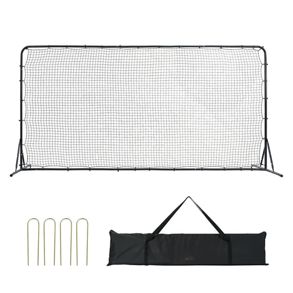 Fotbollsreboundernät 3,5x1,8 m, järnram, bärväska