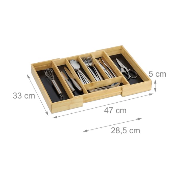 Bestickbricka, justerbar bambu, svart MDF