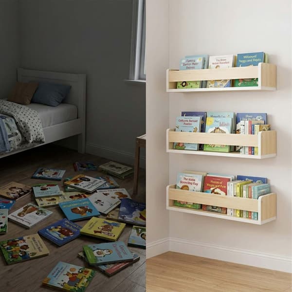 Vägghyllor för barn, set om 3, MDF, 58 cm breda