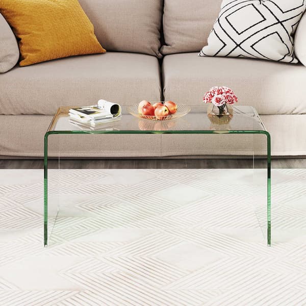 U-format soffbord i härdat glas – 81,5 x 42 x 40 cm