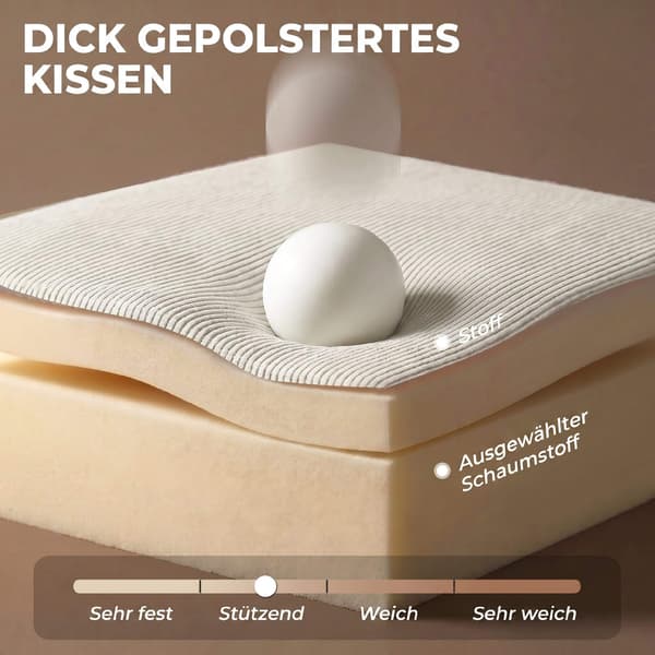 Lænestol med snor og opbevaring, cremehvid