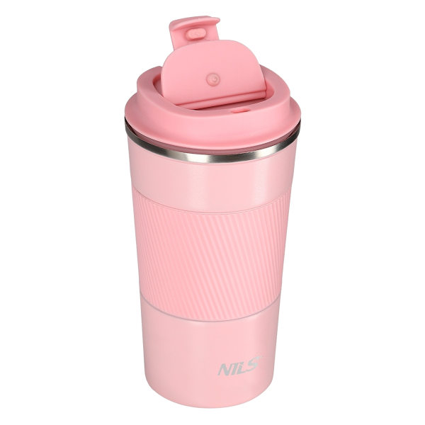 Rosa termisk kopp – isolerad, läckagesäker, 9 oz