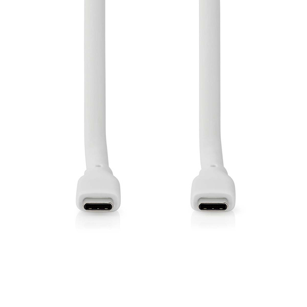USB-kabel | USB 3.2 Gen 2 | USB-C™ Han | USB-C™ Han | 240 W | 8K@30Hz | 20 Gbps | Nikkelplateret | 1.00 m | Runde | Silikone | Hvid | Box