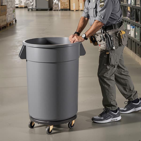 Papperskorgvagnsbas, passar 20–55 gallon, 500 lb