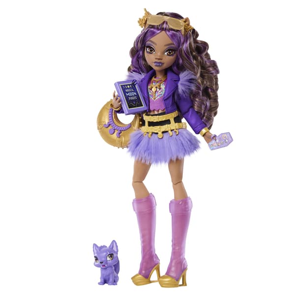 Monster High Clawdeen-docka med husdjursräv och tillbehör