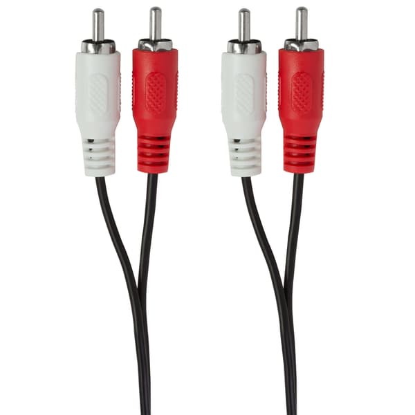 2,5 m RCA uros-uros -äänikaapeli, suojattu, musta
