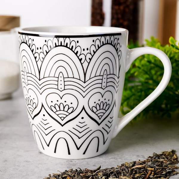 Mugg i Porslin för Kaffe, Te och Andra Drycker