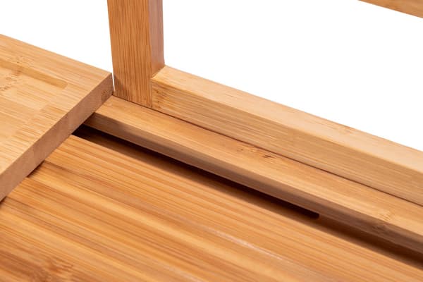 Badkarshylla i bambu, justerbar 50-85 cm