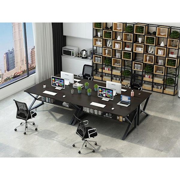 Computerbord, kontorbord med hylde100x60 cm sort