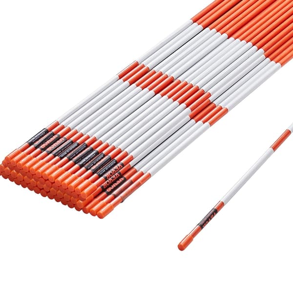 Uppfartsmarkörer, 50-pack, 48 tum reflekterande glasfiberpinnar