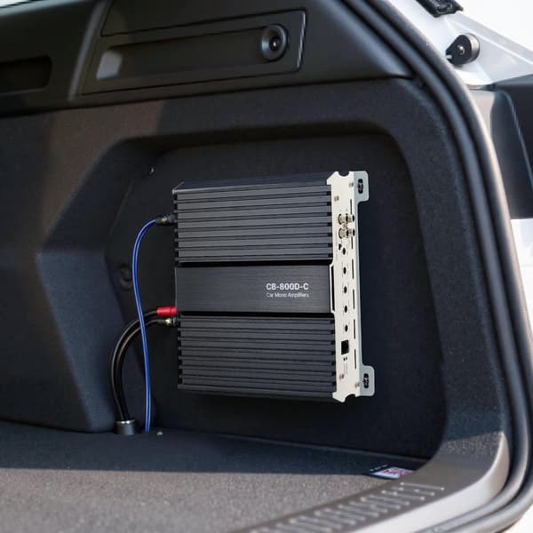 Monoblockförstärkare för bil, 800W RMS, 1–4 ohm stabil