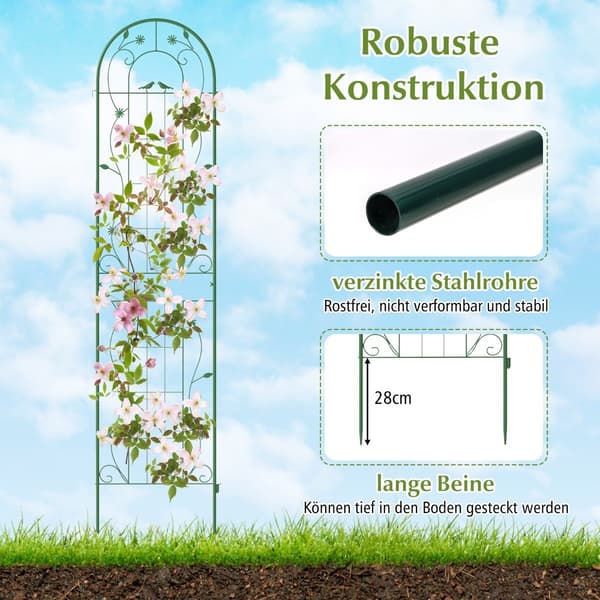 Metal Garden Trellis Sæt – 220 cm, Rust-resistent, 2-Pack