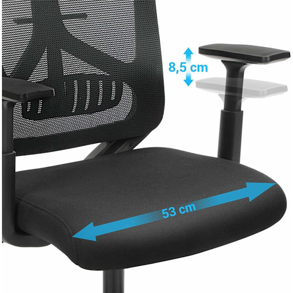 Ergonomisk kontorstol med justerbar nakkestøtte